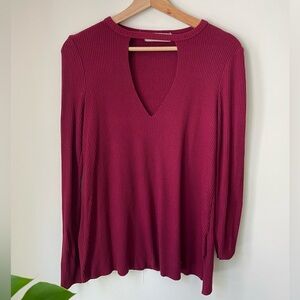 Maroon cut out top from urban outfitters